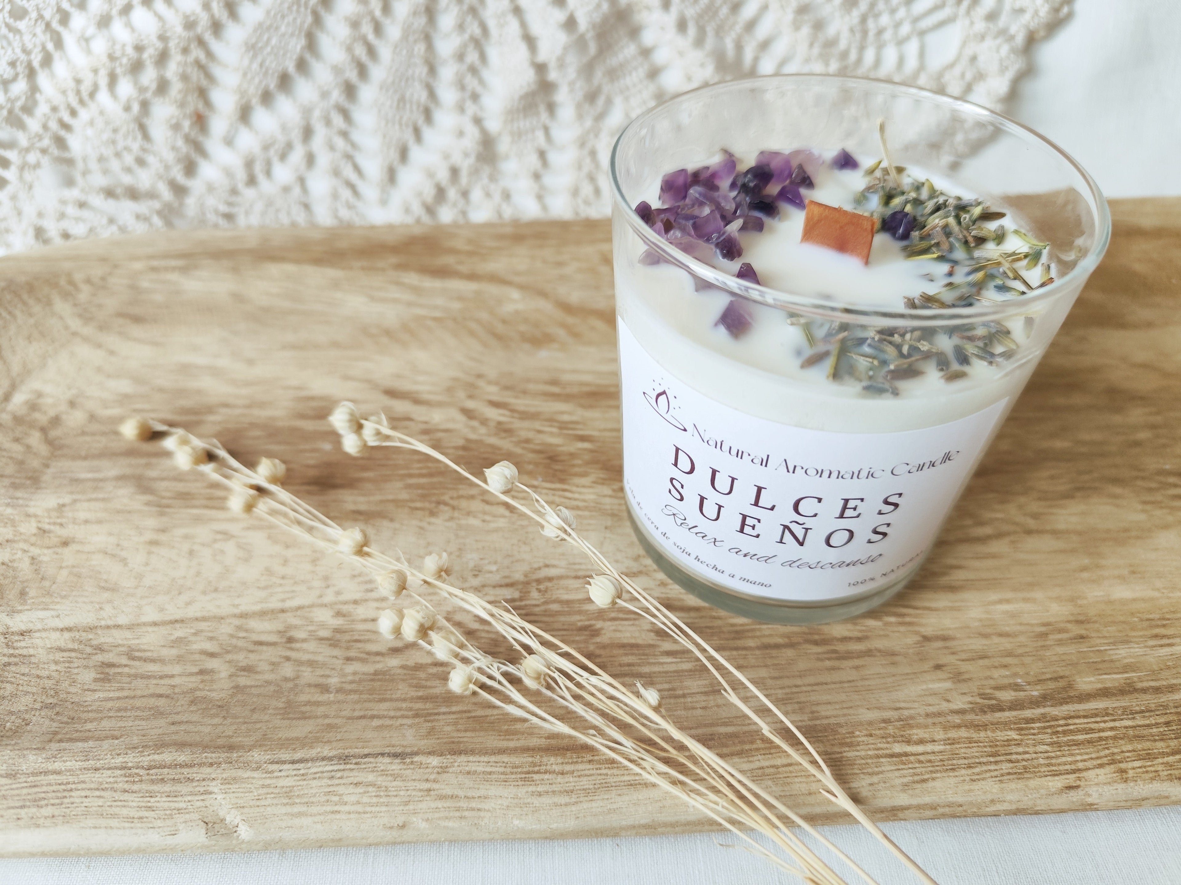 Vela aromatica de soja dulces sueños ideal para poder relajarte