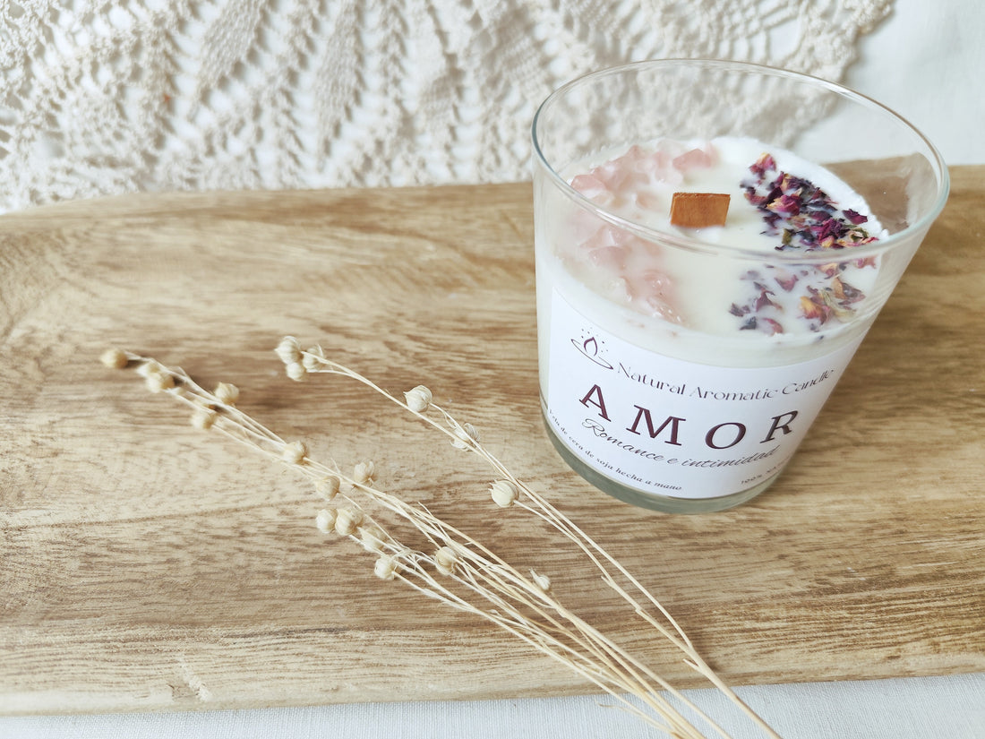 Vela aromatica de soja Amor, para tener momentos intimos con la pareja