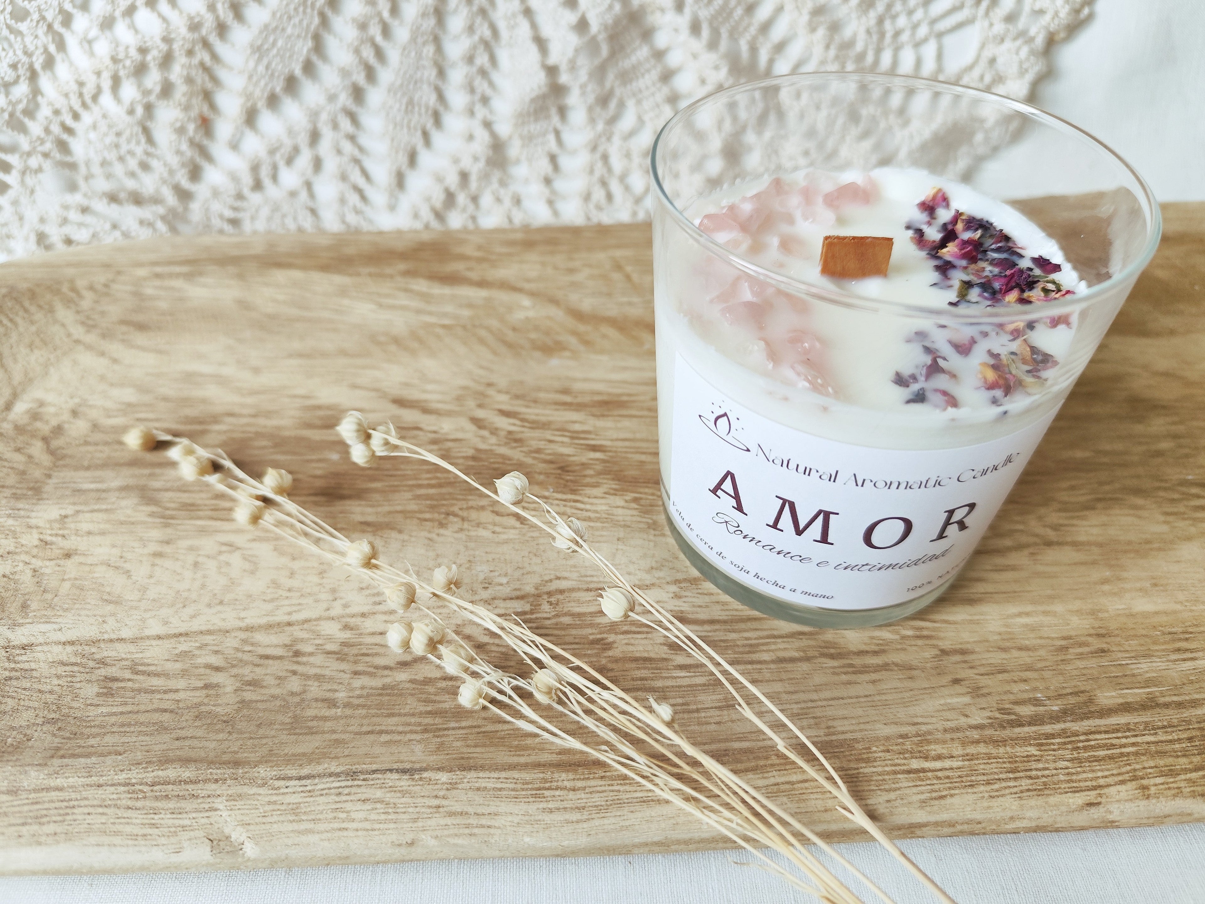 Vela aromatica de soja Amor, para tener momentos intimos con la pareja