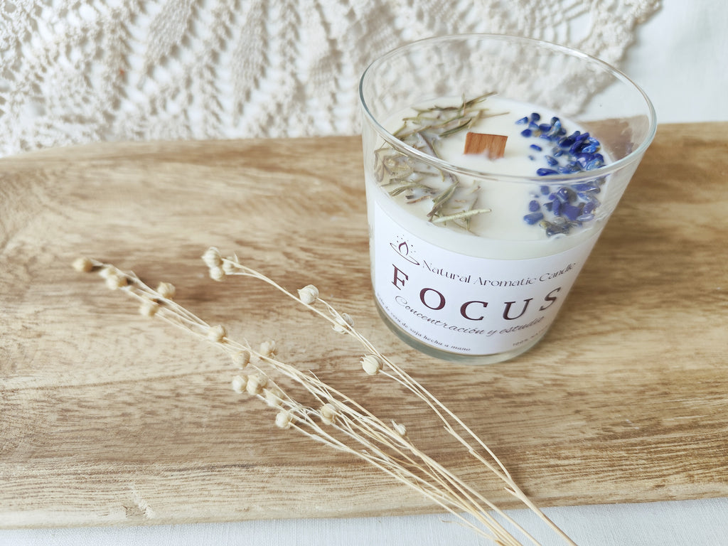 Vela Aromática Focus – Concentración y Claridad Mental