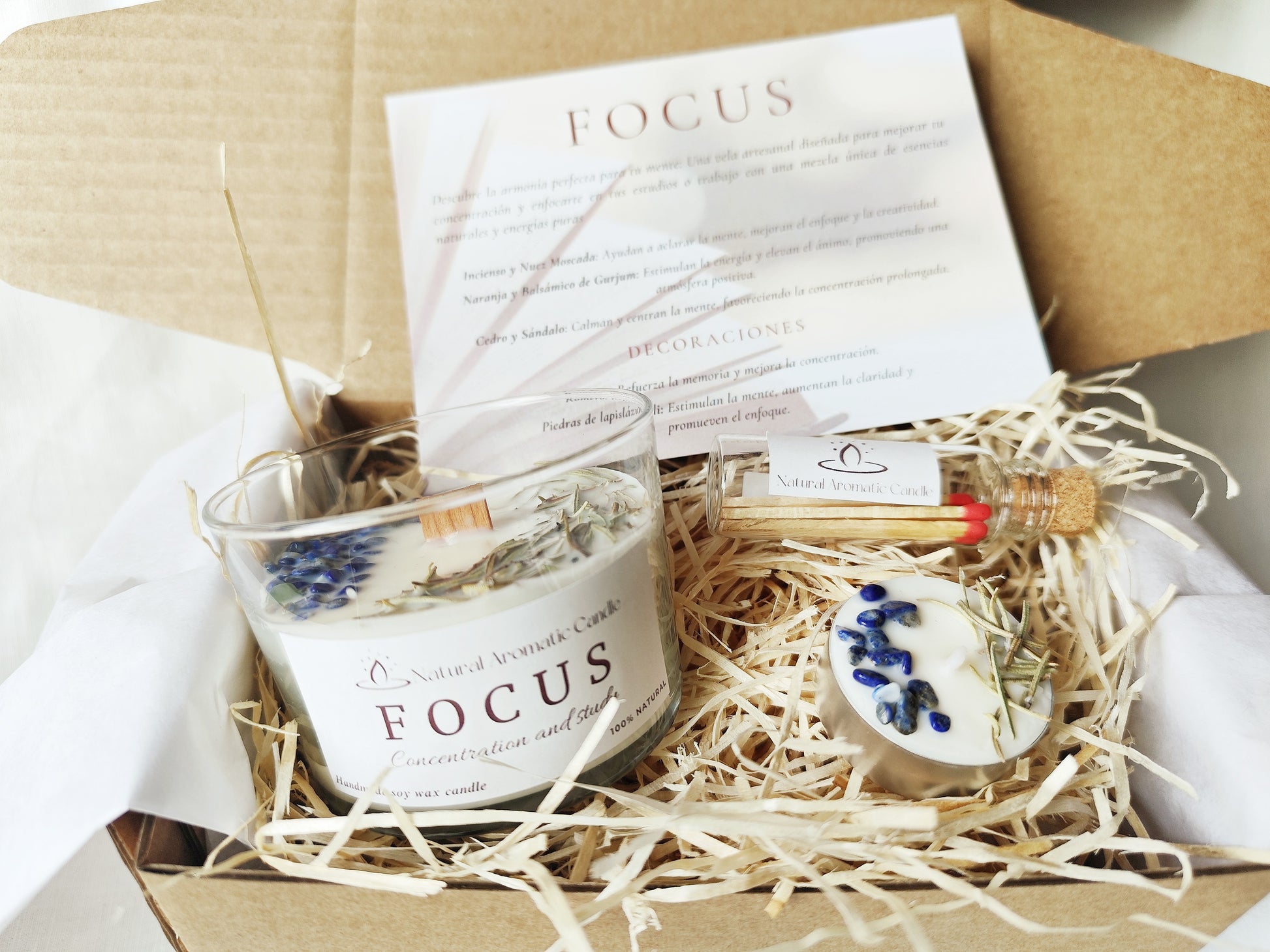 Vela Aromática Focus – Concentración y Claridad Mental