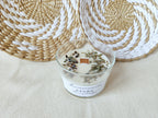vela otoño con decoracion de hoja de olivo y malaquita