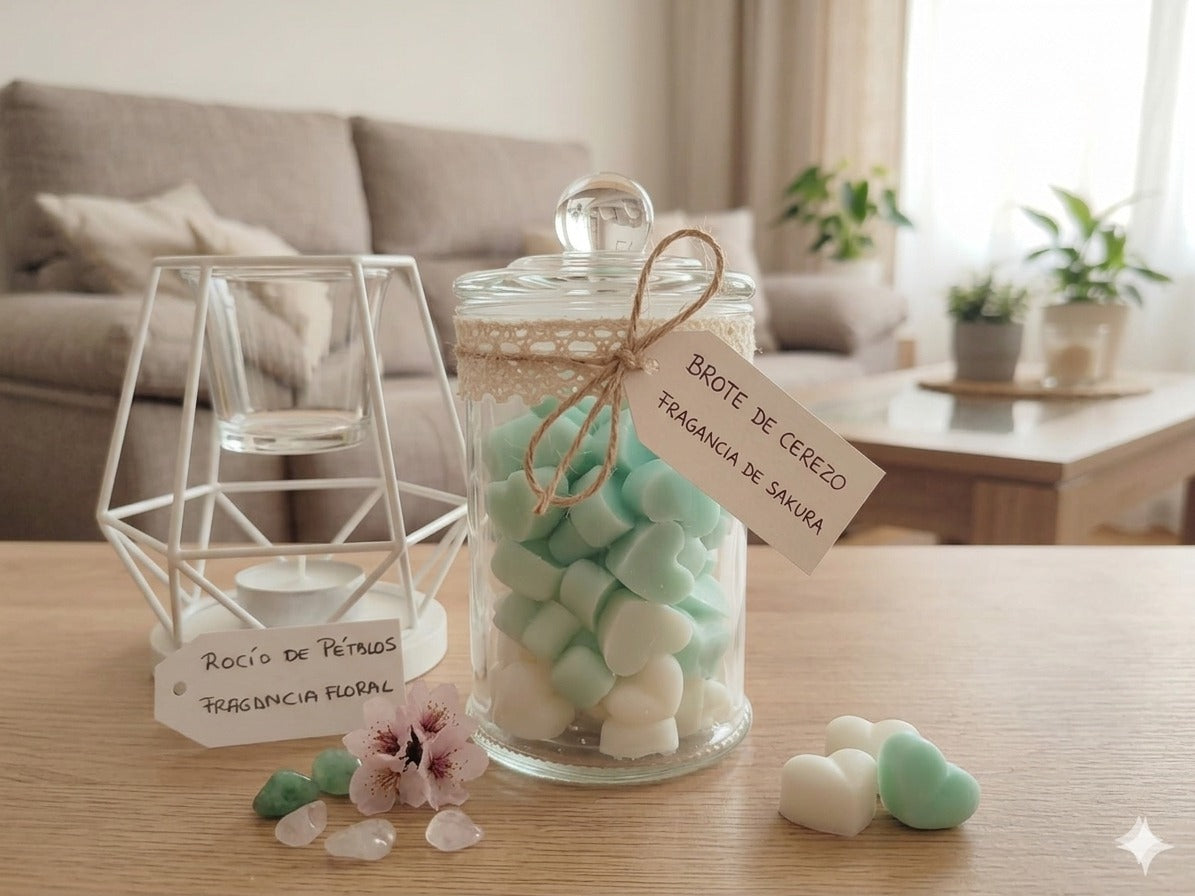 Wax melts “Sakura” inspirados en la primavera de Madrid con aroma a pétalos de rosa